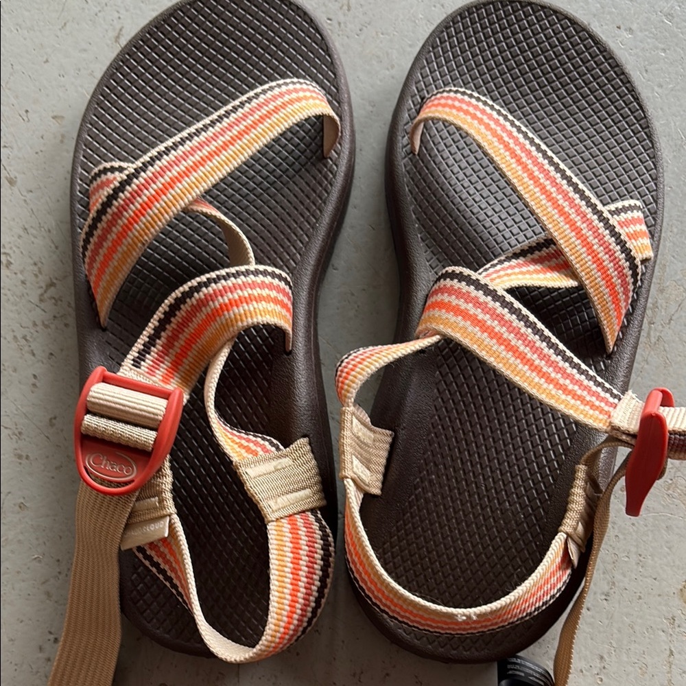 Chaco Brown and Orange Outdoor Sandals